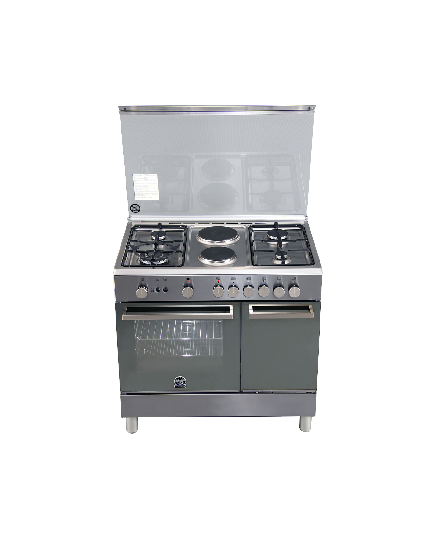 4-Burner, 2-Electric Hotplate, Gas Oven, Electric Grill, Storage Compartment